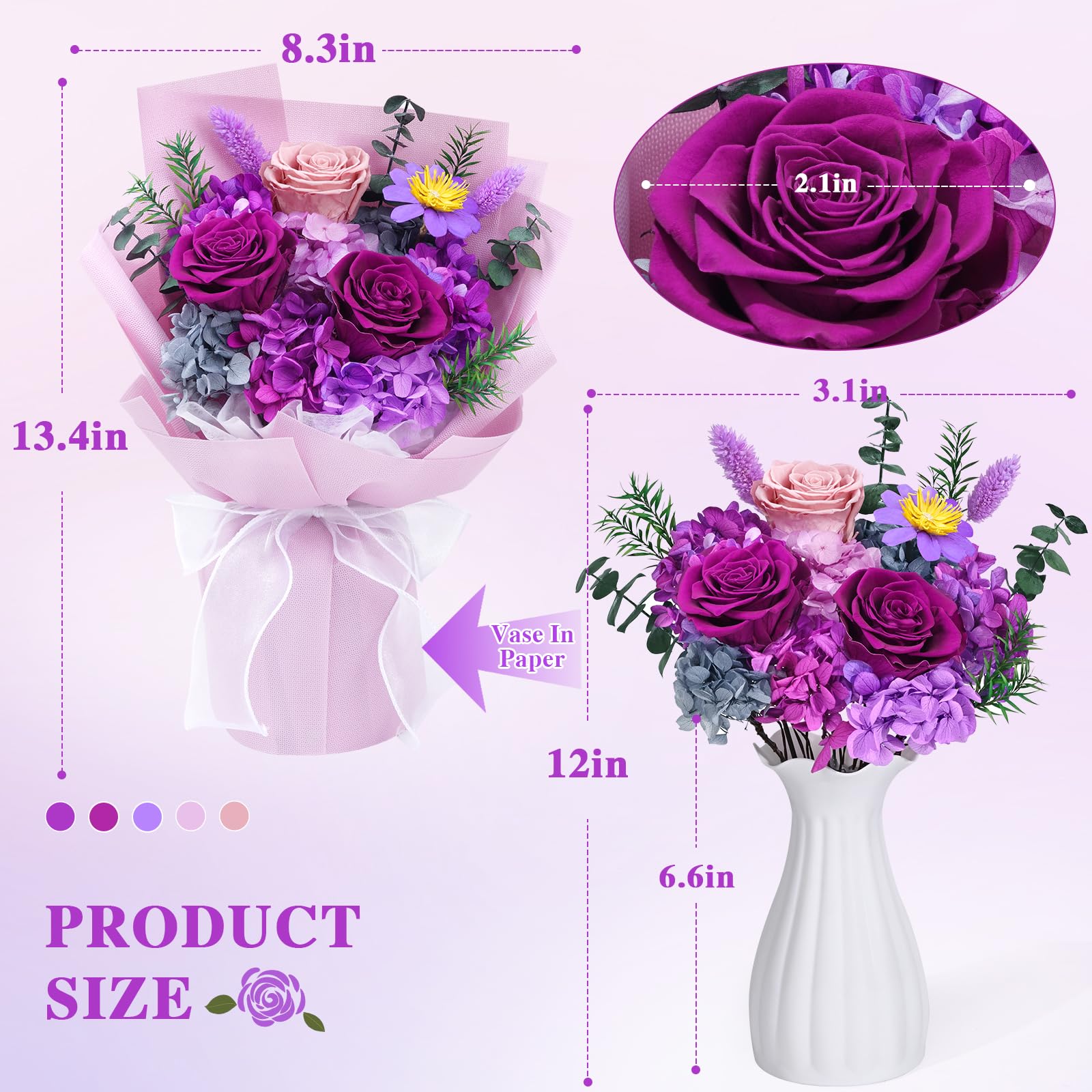 Waipfaru bouquet tenu en main pour visualiser le rendu et l'émotion du cadeau
