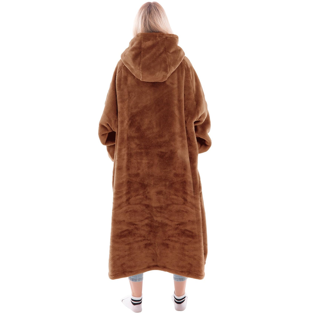 Waitu capuche en flanelle épaisse montrant douceur et maintien de la chaleur