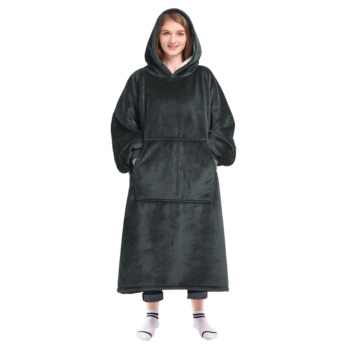 Waitu vue avant du hoodie couverture montrant coupe oversize et confort