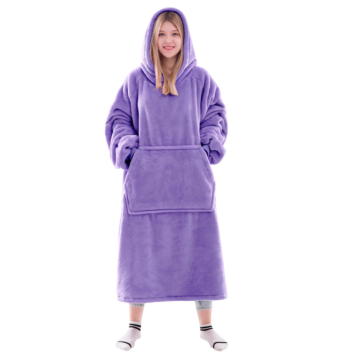 Waitu vue avant du sweatshirt couverture montrant coupe oversize et confort