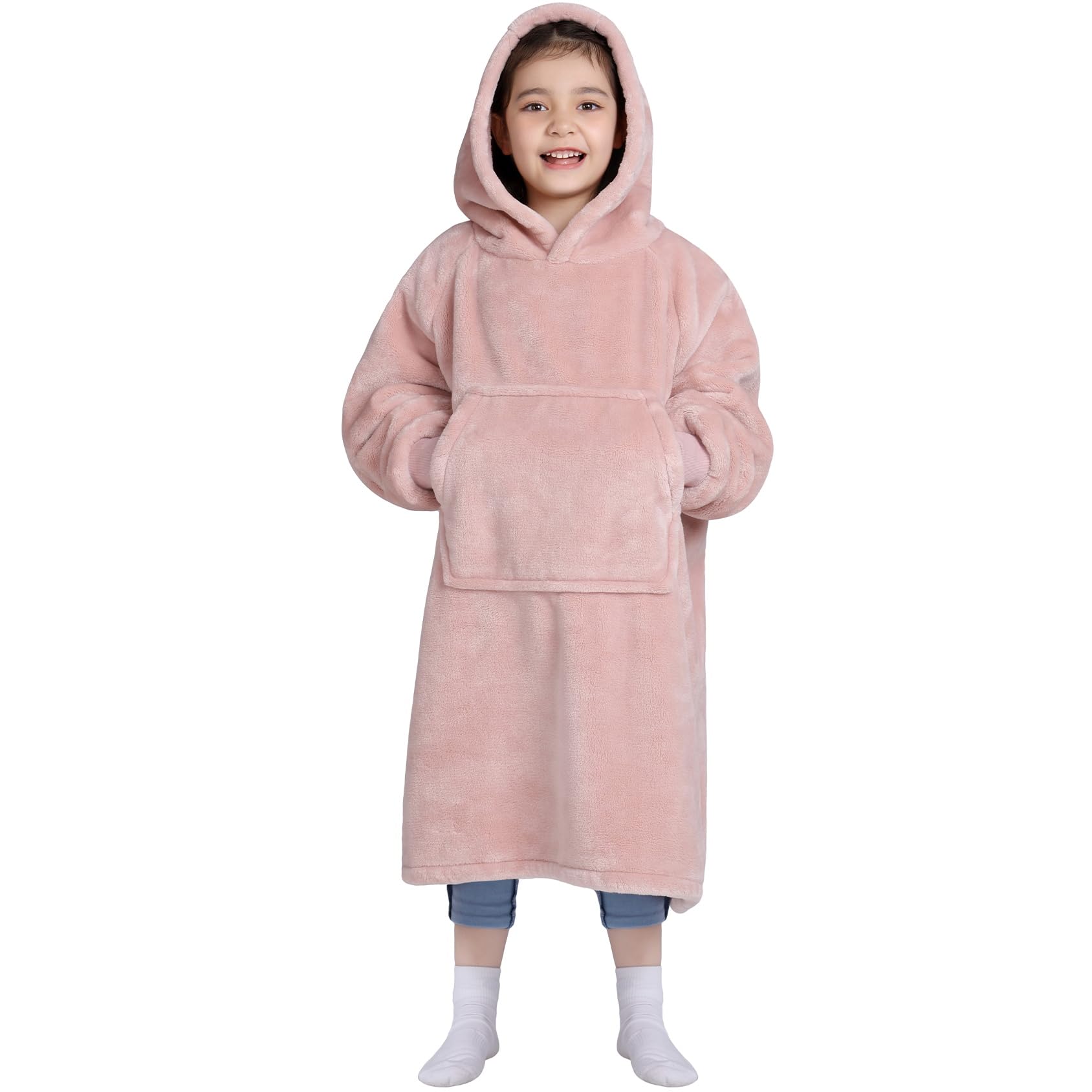 Waitu hoodie-blanket face avant montrant coupe oversize et confort