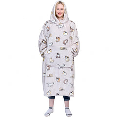 Waitu hoodie couverture face avant montrant coupe oversized et capuche chaude