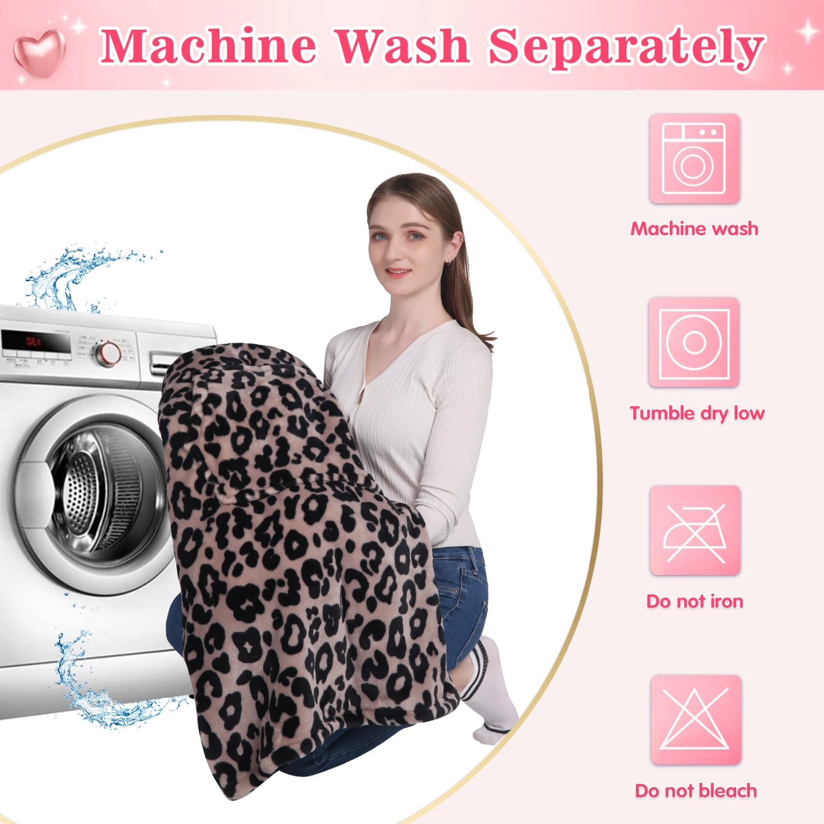 Waitu etiquette d'entretien illustrant lavage machine doux et durabilité