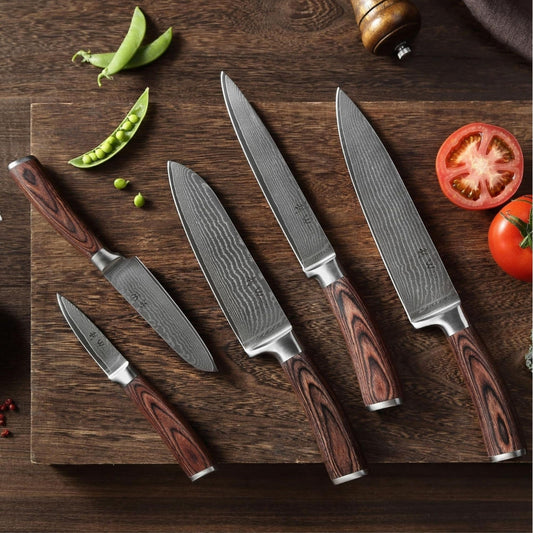 Wakoli couteau de chef lame Damas tranchant précis
