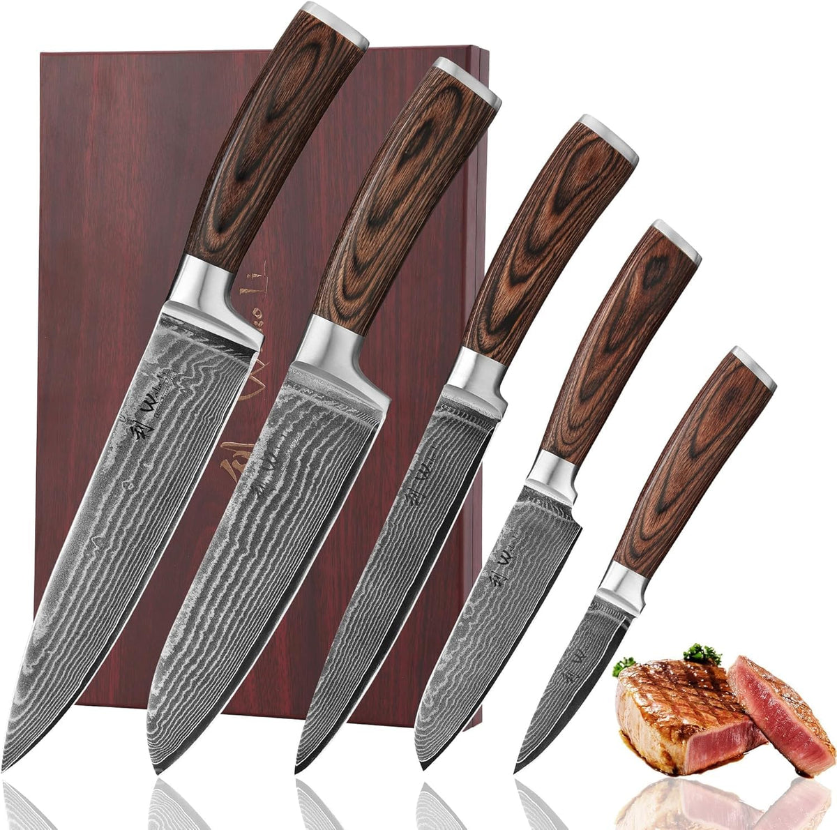 Wakoli coffret bois ouvert montrant ensemble, cadeau pratique