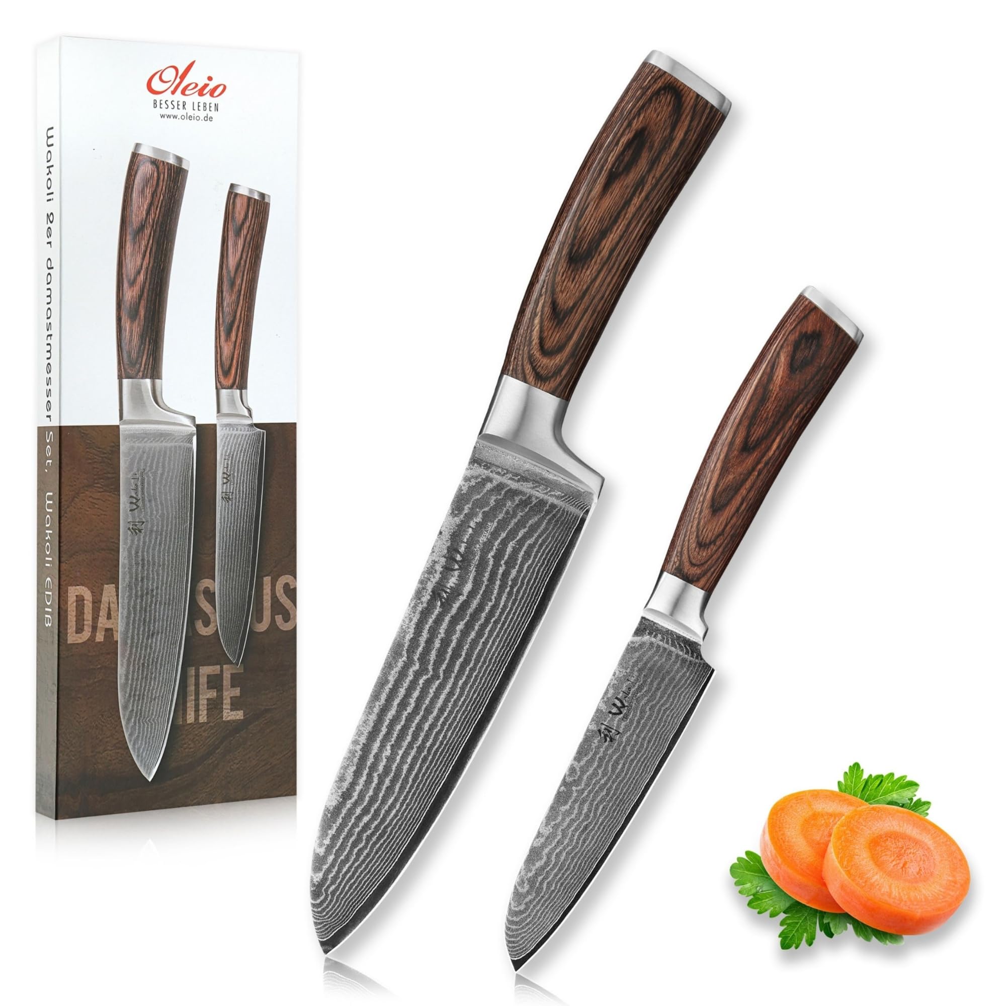 Wakoli emballage de l'ensemble santoku prêt à offrir, présentation soignée