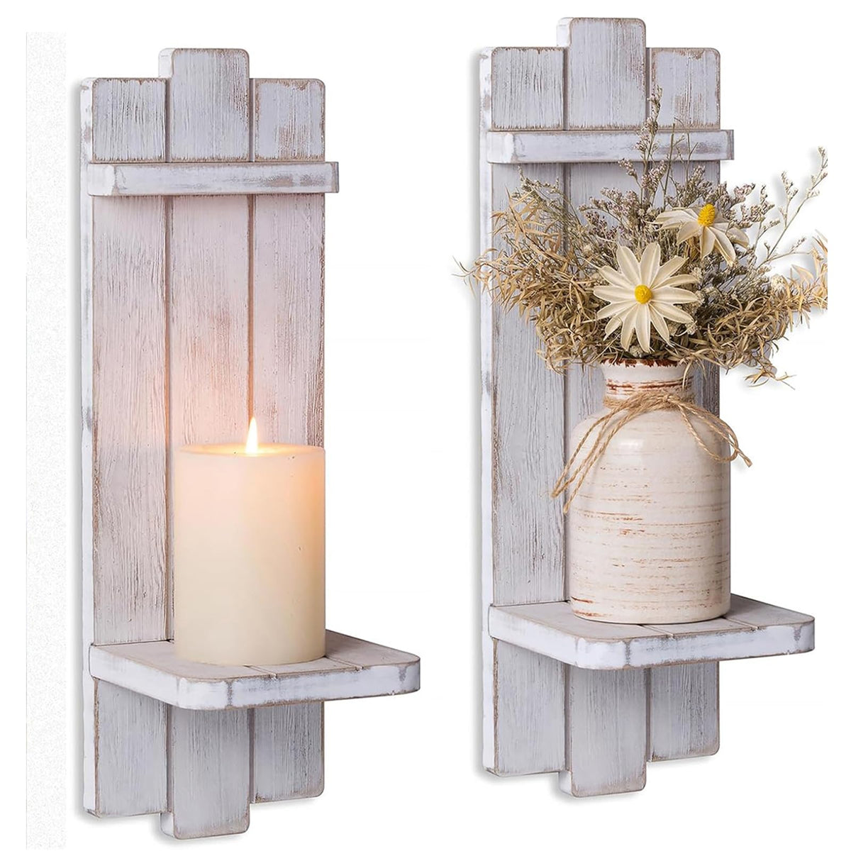 Walasis applique murale face bois blanchi apportant charme campagne