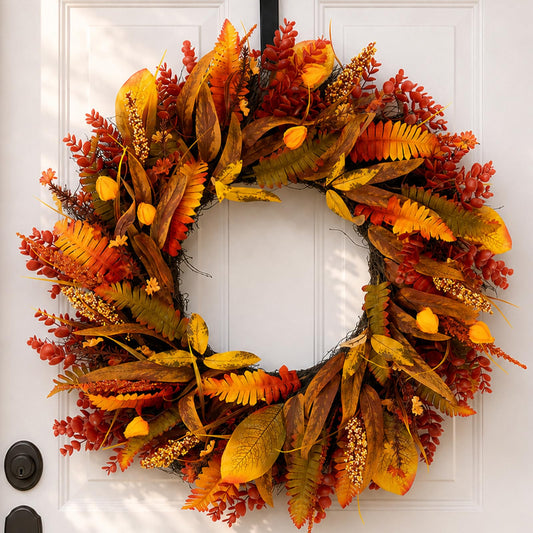 Walasis couronne automne face pour entrée accueillante