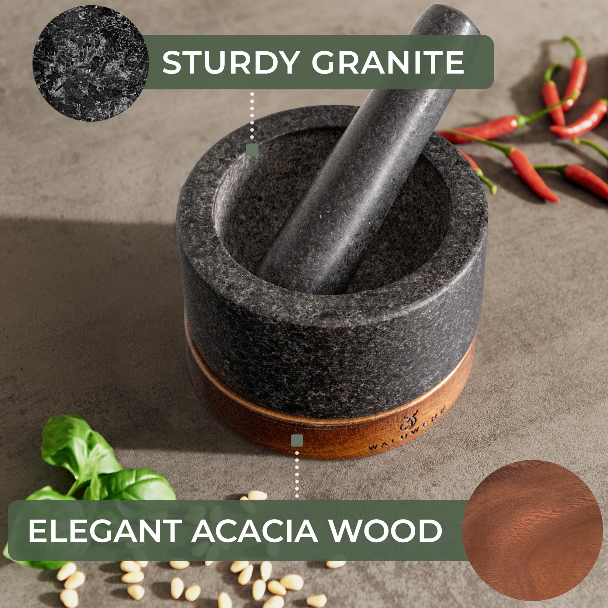 WALDWERK en usage préparation guacamole stabilité et ergonomie illustrées