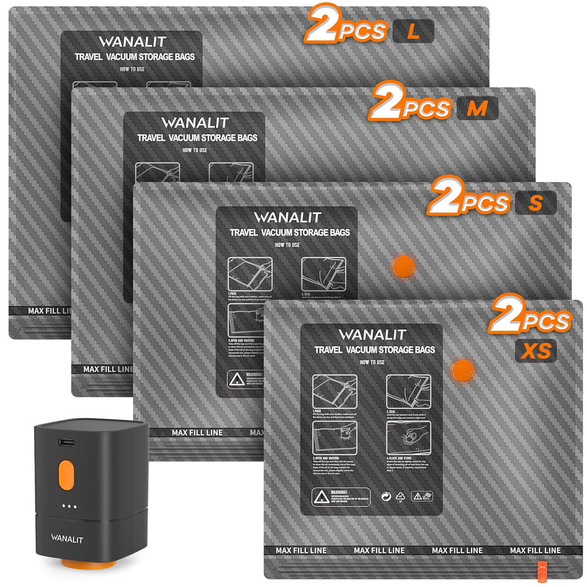 WANALIT face avant du pack montrant ensemble complet pour gain de place