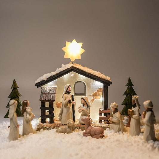 WANCHIY crèche ensemble face montrant composition complète et impact décoratif