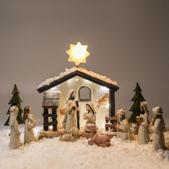 WANCHIY crèche ensemble face montrant composition complète et impact décoratif