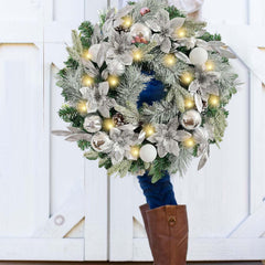 WANNA-CUL poinsettia pailleté en gros plan ajoutant éclat décoratif
