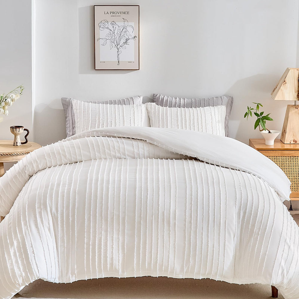 WARMDERN housse de couette vue avant, style boho et aspect accueillant