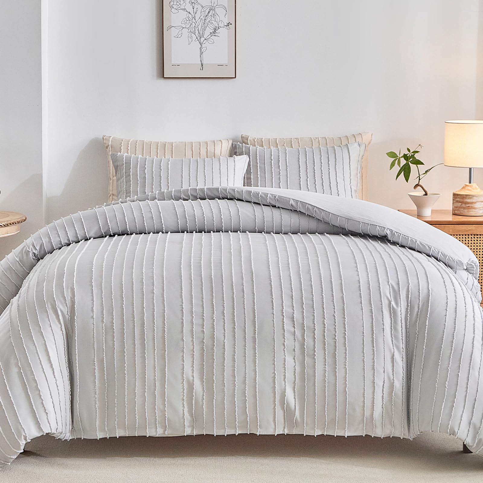 WARMDERN housse de couette face montrant style bohème et confort
