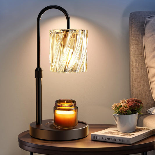WarmEmbrace vue avant de la lampe chauffe-bougies montrant design élégant et ambiance