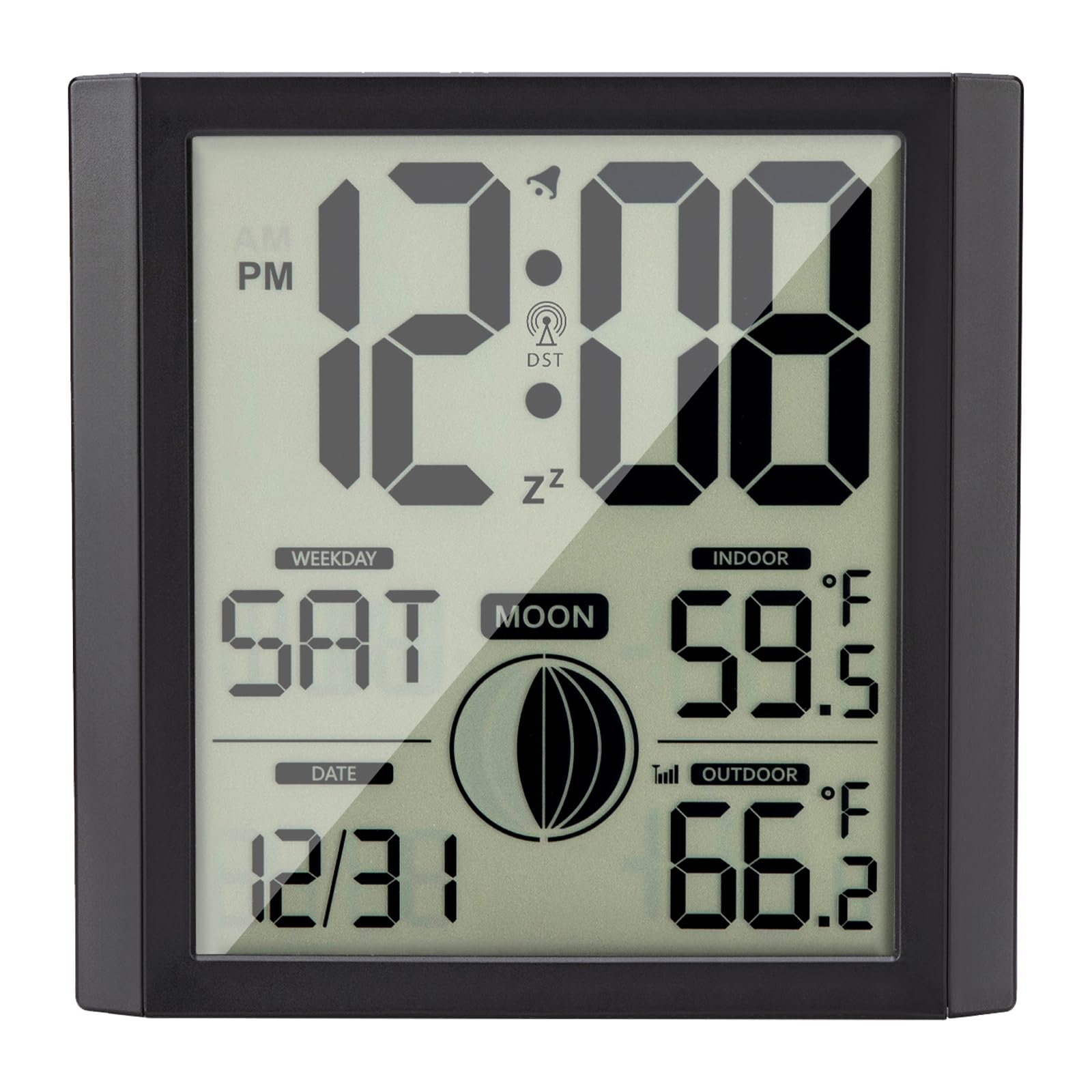 Warminn horloge face grand écran pour lecture facile