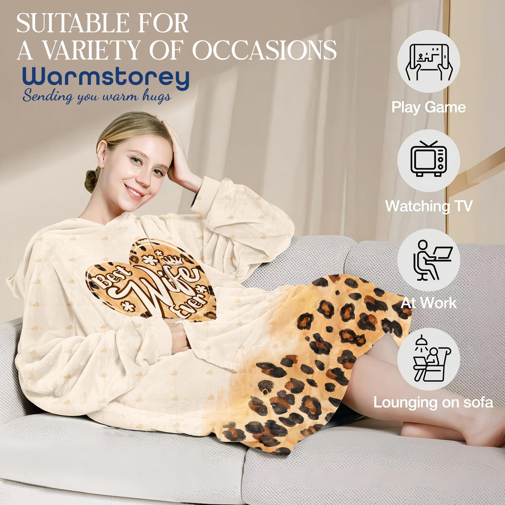 Warmstorey comparaison de taille portée illustrant la coupe oversize confortable