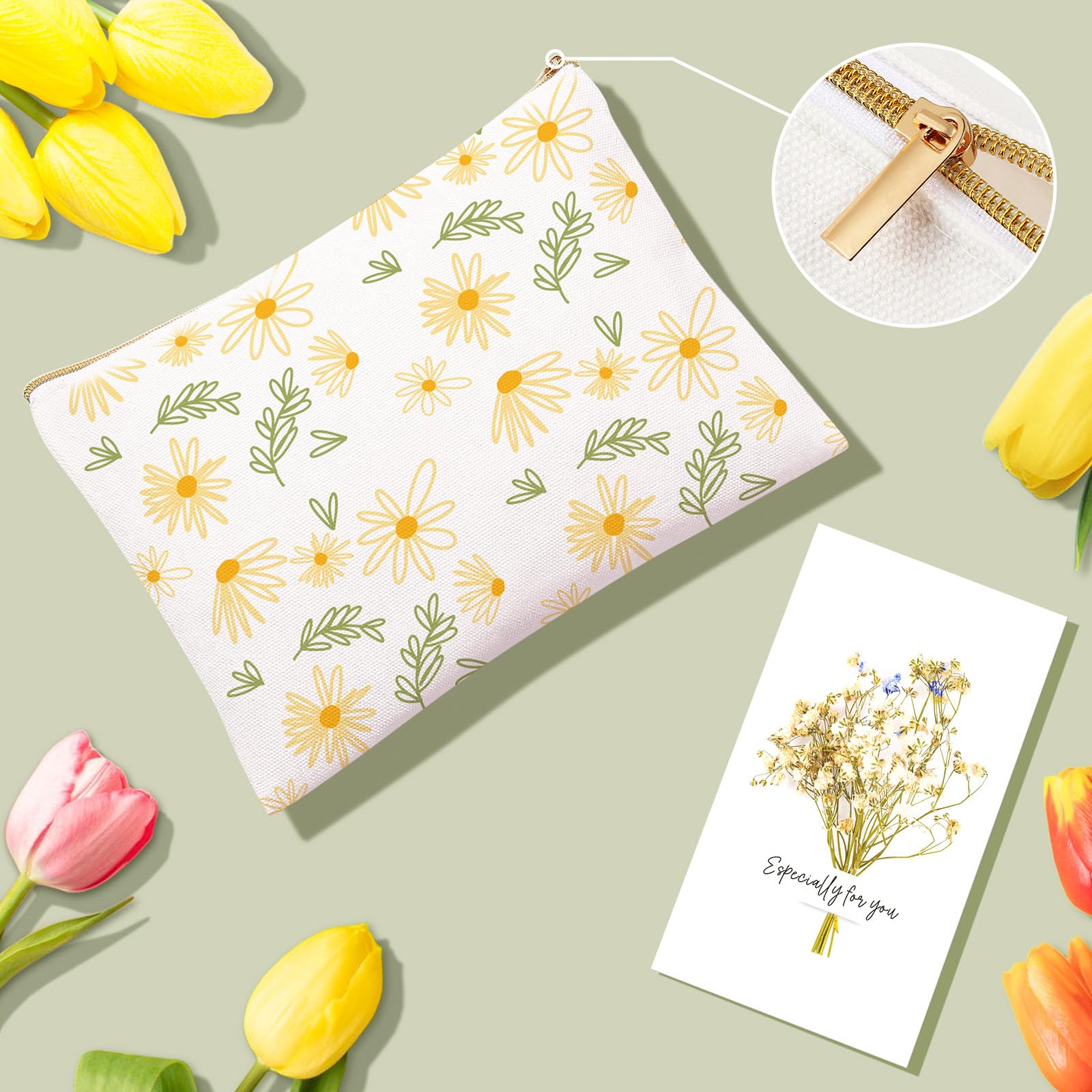 Wasocol carte avec fleurs séchées gros plan transmettant un message personnalisé