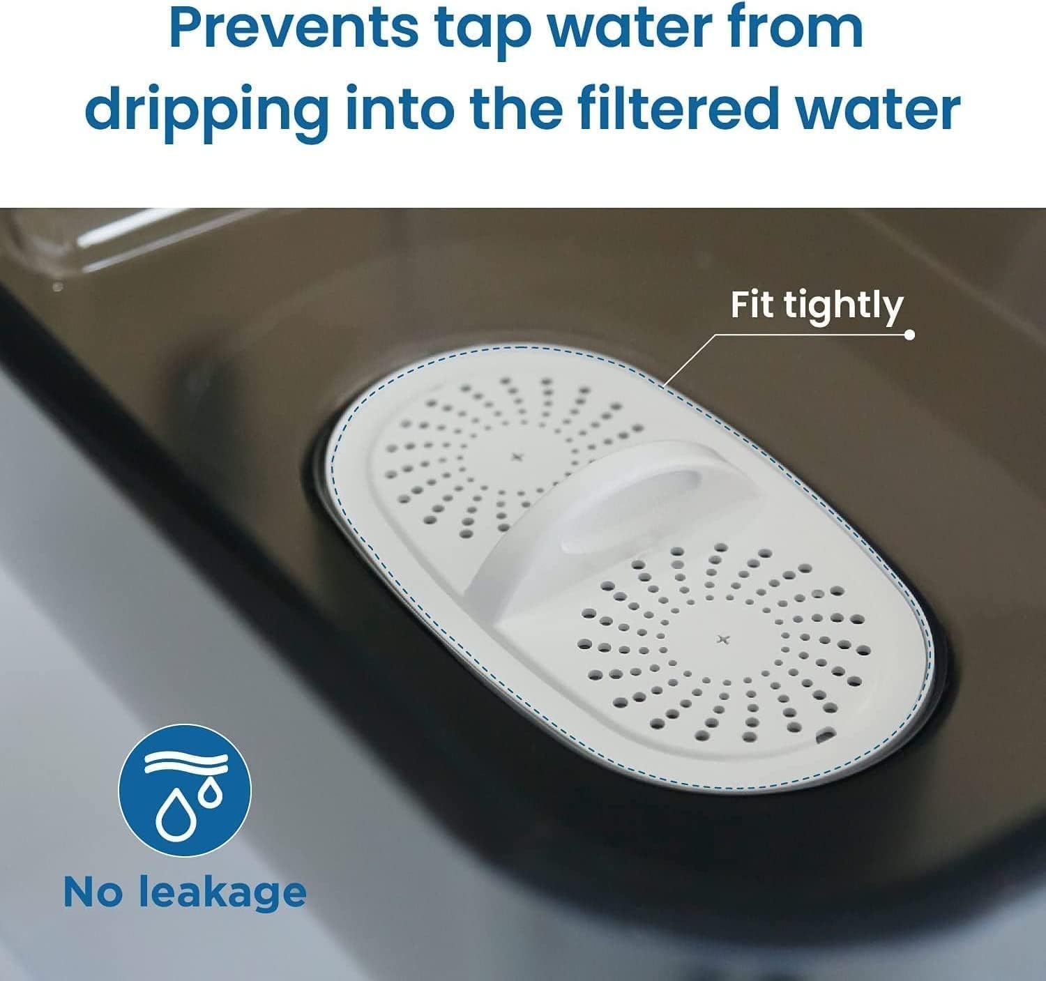 Waterdrop coupe transversale du filtre montrant les couches de filtration