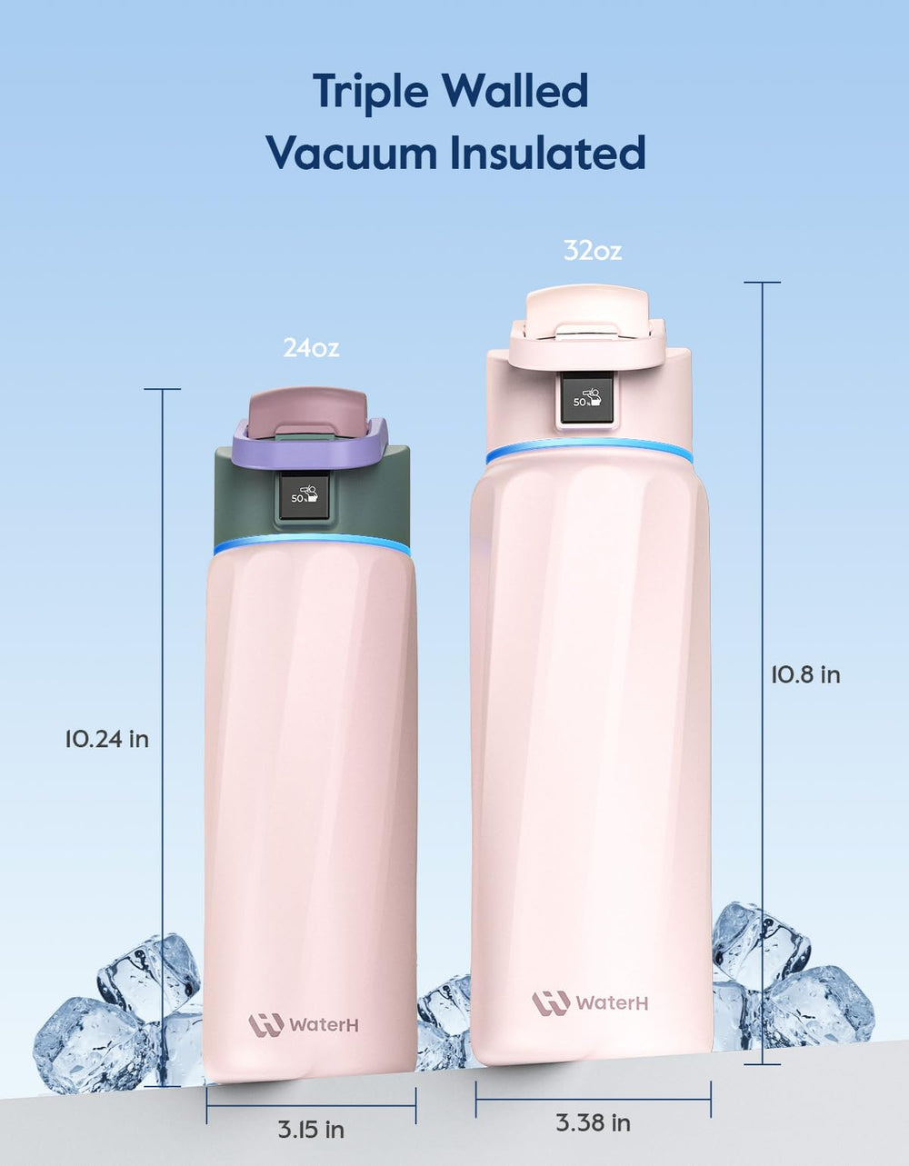 WaterH BOOST écran LED affichant informations et suivi pratique