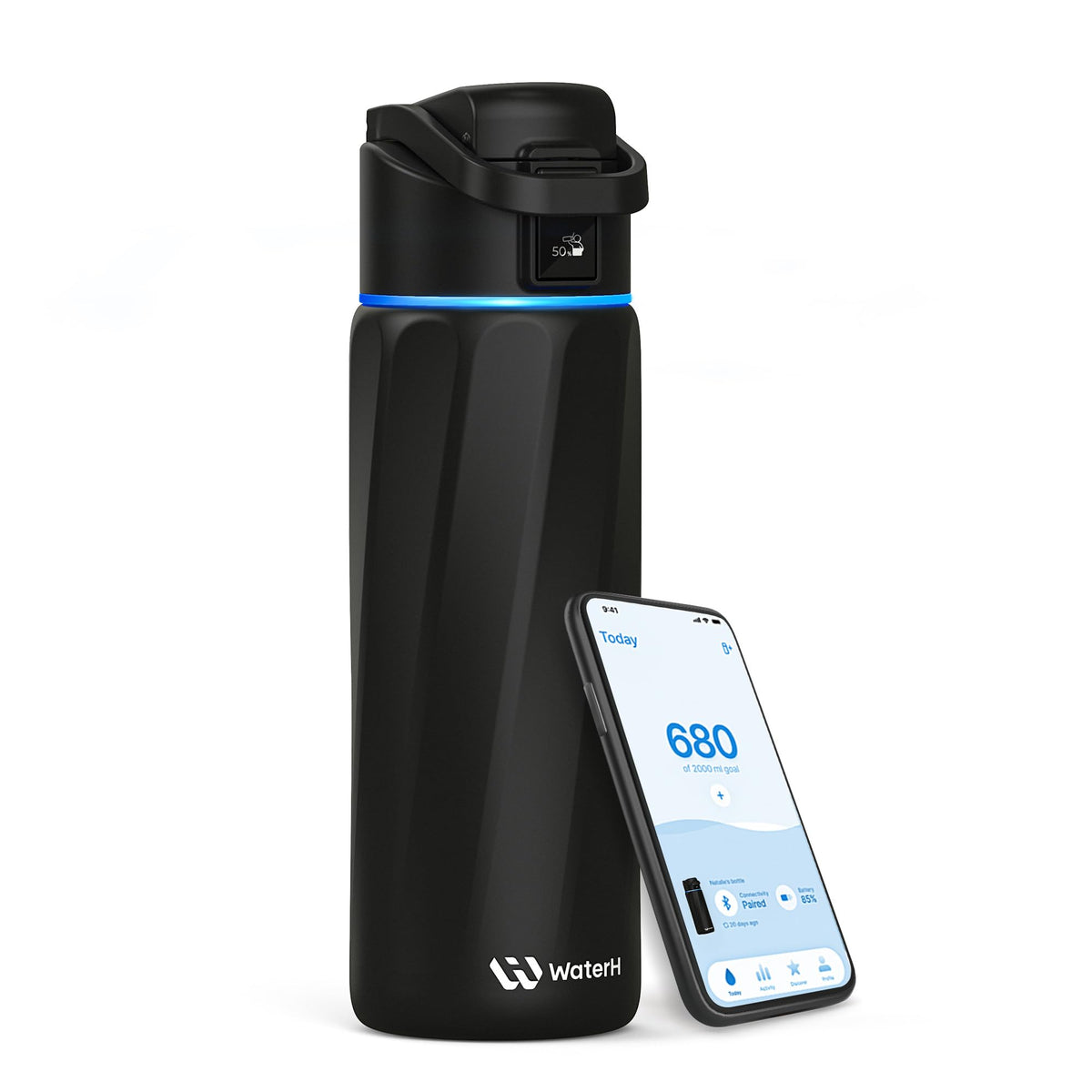 WaterH BOOST face avant montrant l'écran LED et design élégant