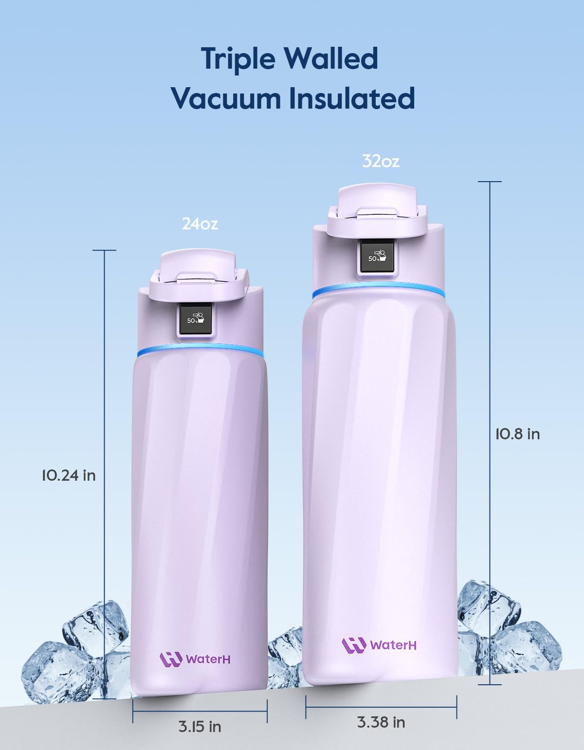 WaterH BOOST goulot large contenant glaçons pour eau fraîche