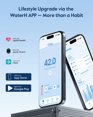 WaterH BOOST gros plan du bouchon avec halo lumineux rappel discret