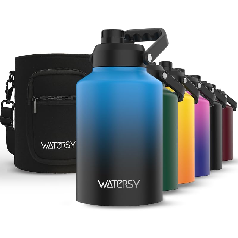 WATERSY gourde 128oz vue de face présentant capacité et design robuste