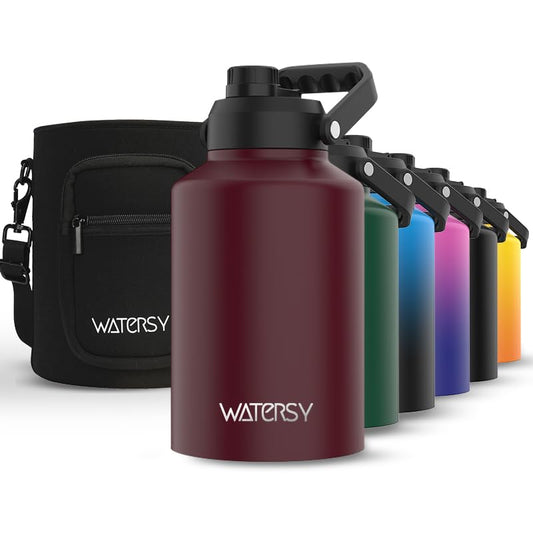 WATERSY vue frontale du flacon montrant la grande capacité et poignée