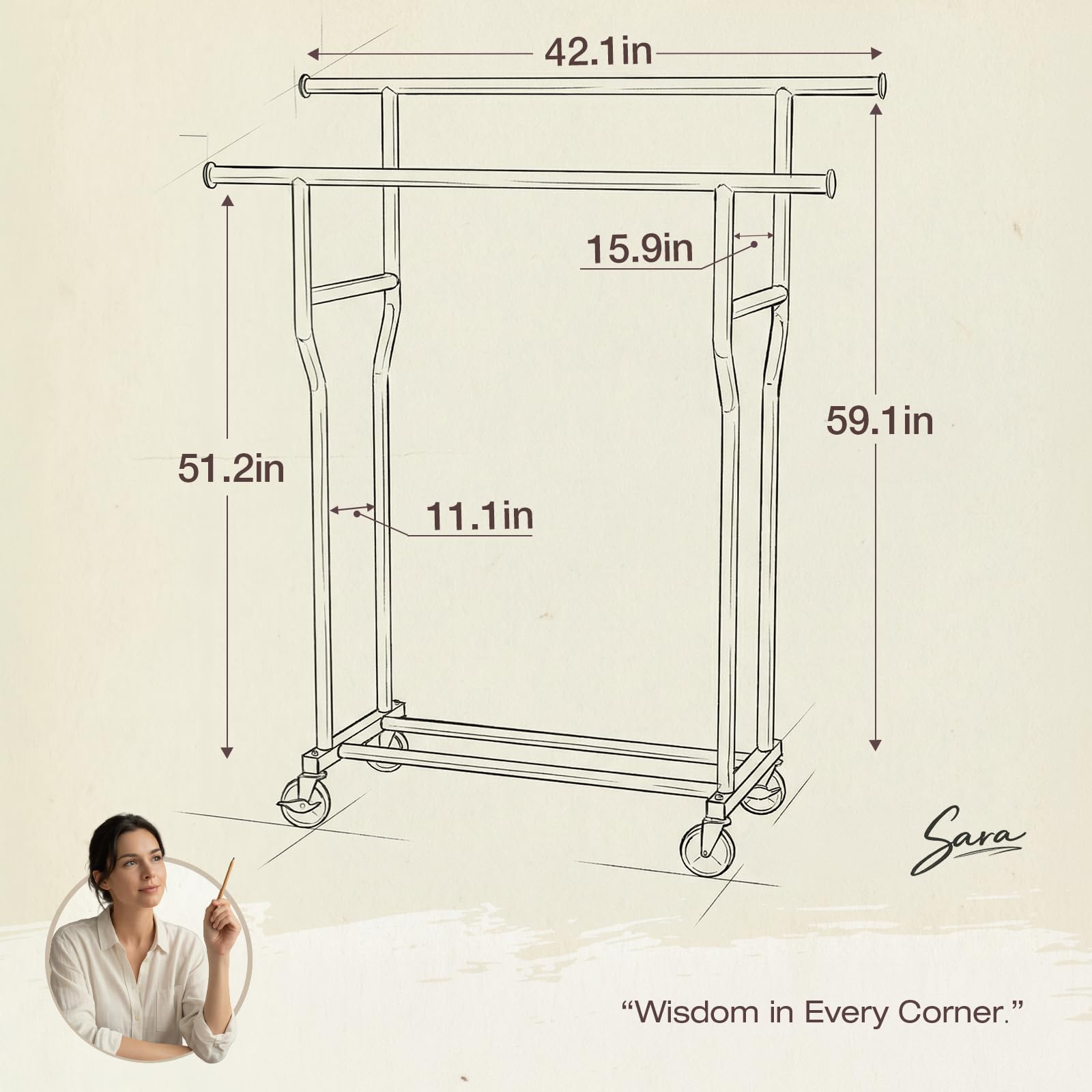 WATIOWL comparaison taille personne illustrant dimensions utiles