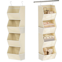 Wawocs vue de face de l'organiseur suspendu beige montrant rangement vertical