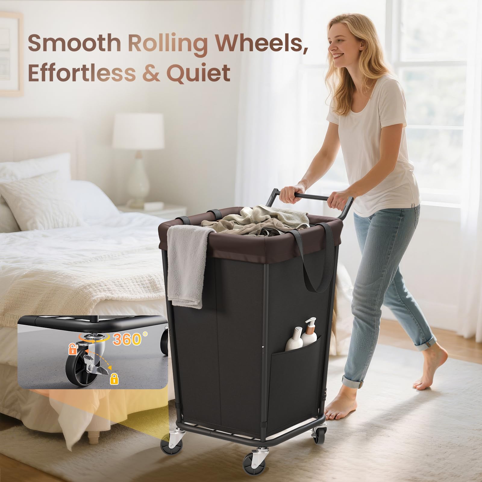 Wawocs roulettes pivotantes 360° pour déplacement silencieux et fluide