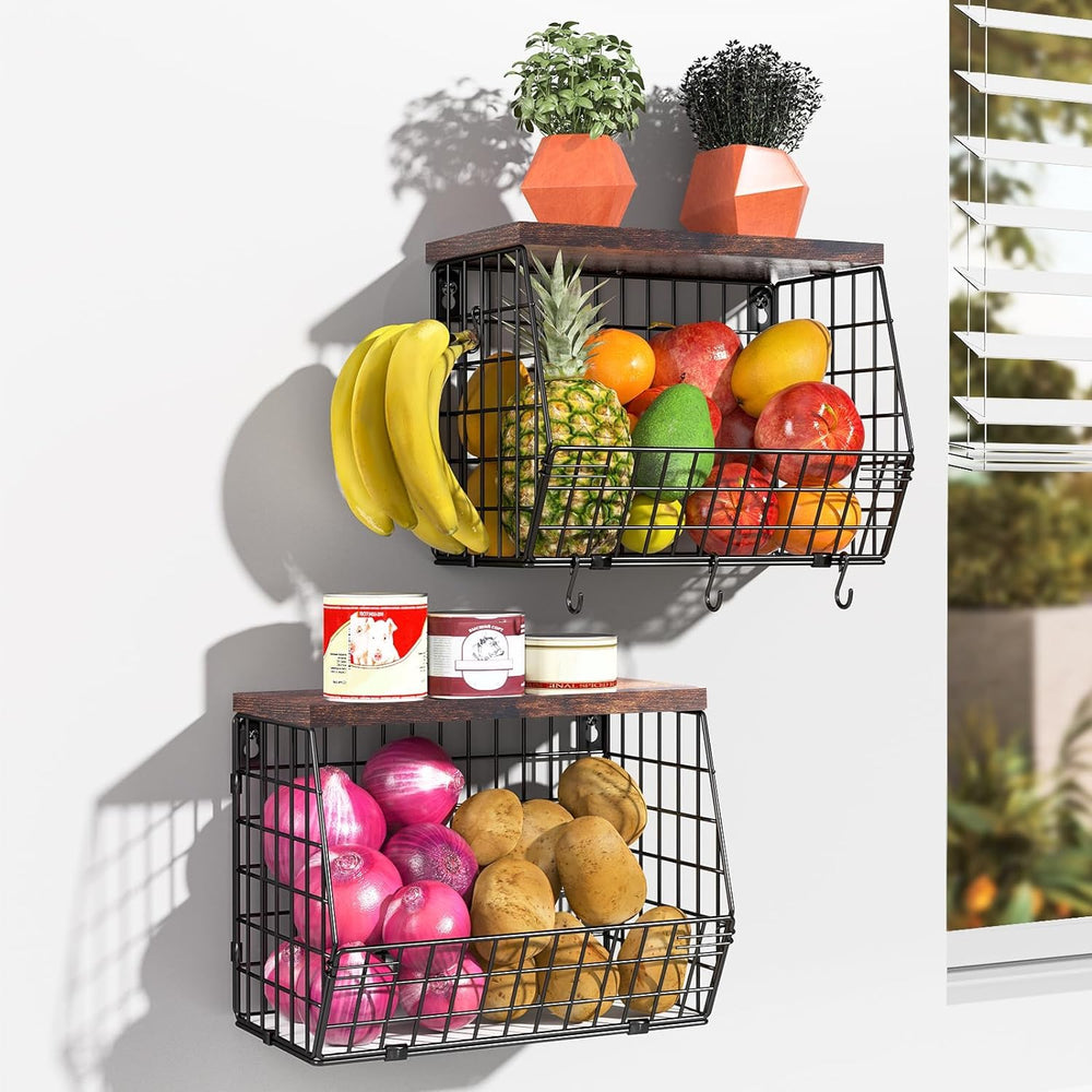 Wawocs corbeille sur plan de travail présentant fruits organisés