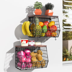 Wawocs corbeille sur plan de travail présentant fruits organisés