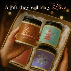 Wax & Wit Let It Snow bougie en usage sur table atmosphère festive