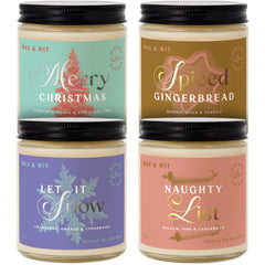 Wax & Wit coffret quatre bougies emballage élégant prêt cadeau