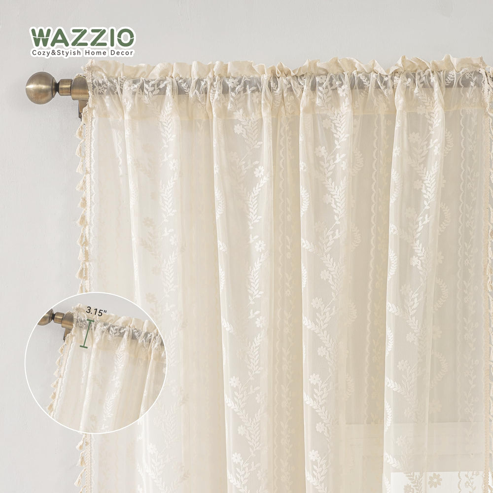 WAZZIO ourlet et tassel montrant finition soignée et esthétique