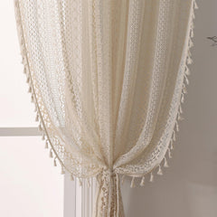 WAZZIO rideau face ensemble beige apportant chaleur décorative