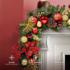 WBHome gros plan poinsettia velours rouge apportant texture festive