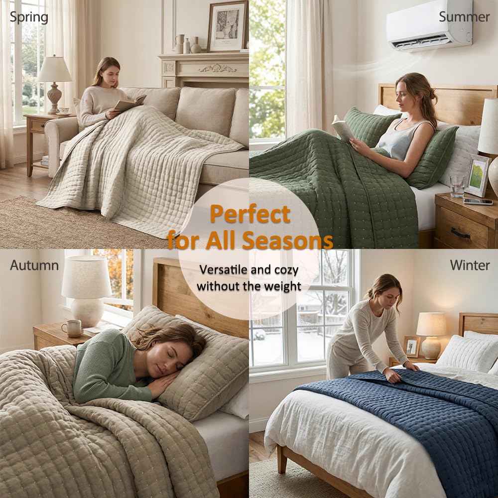 WDCOZY couette utilisée seule sur lit montrant légèreté estivale