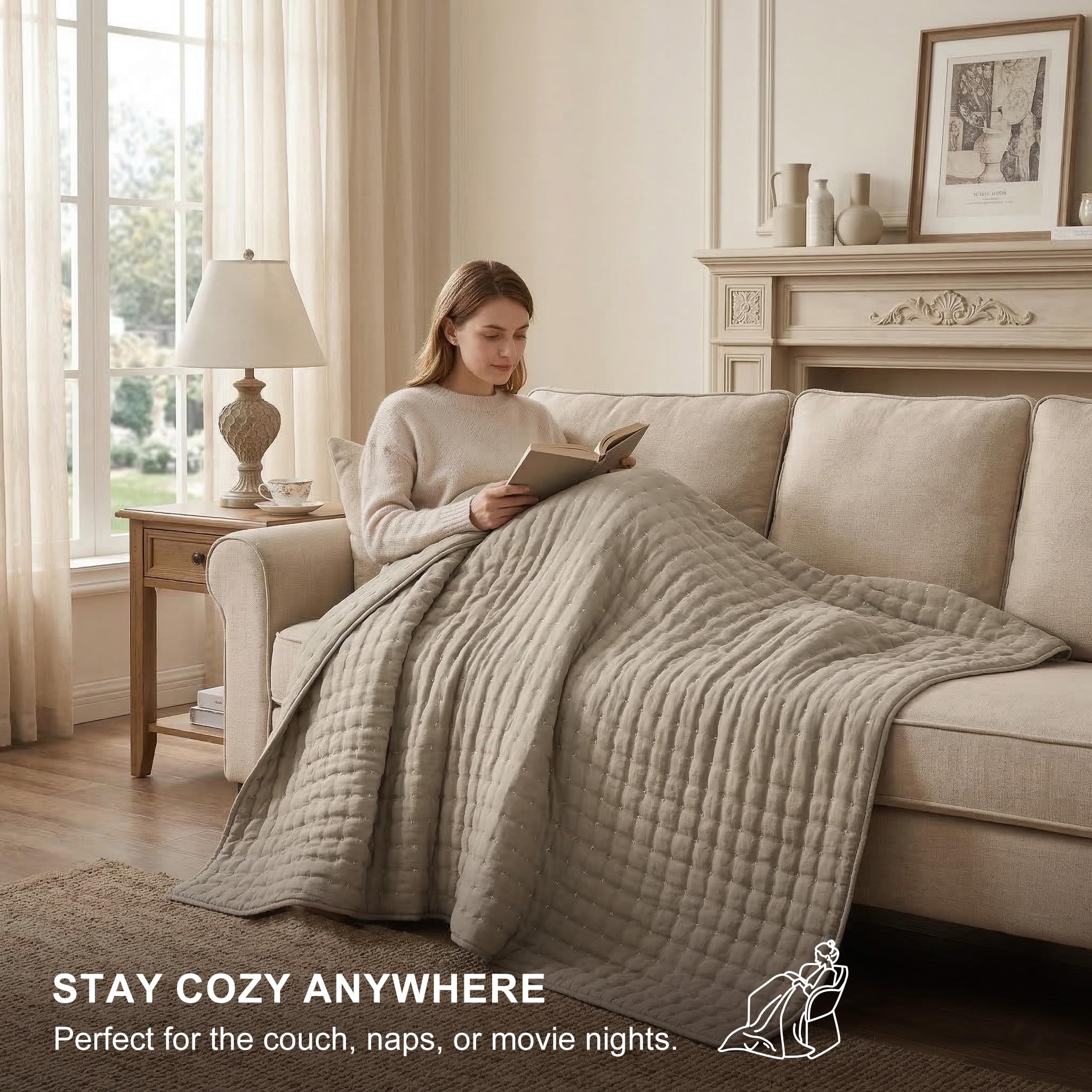 WDCOZY couette sur lit décoré montre intégration au style