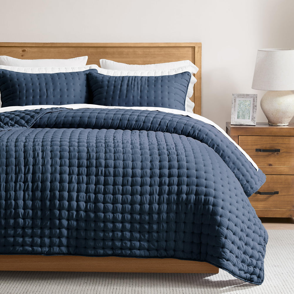 WDCOZY vue frontale du set bleu marine offrant élégance et confort