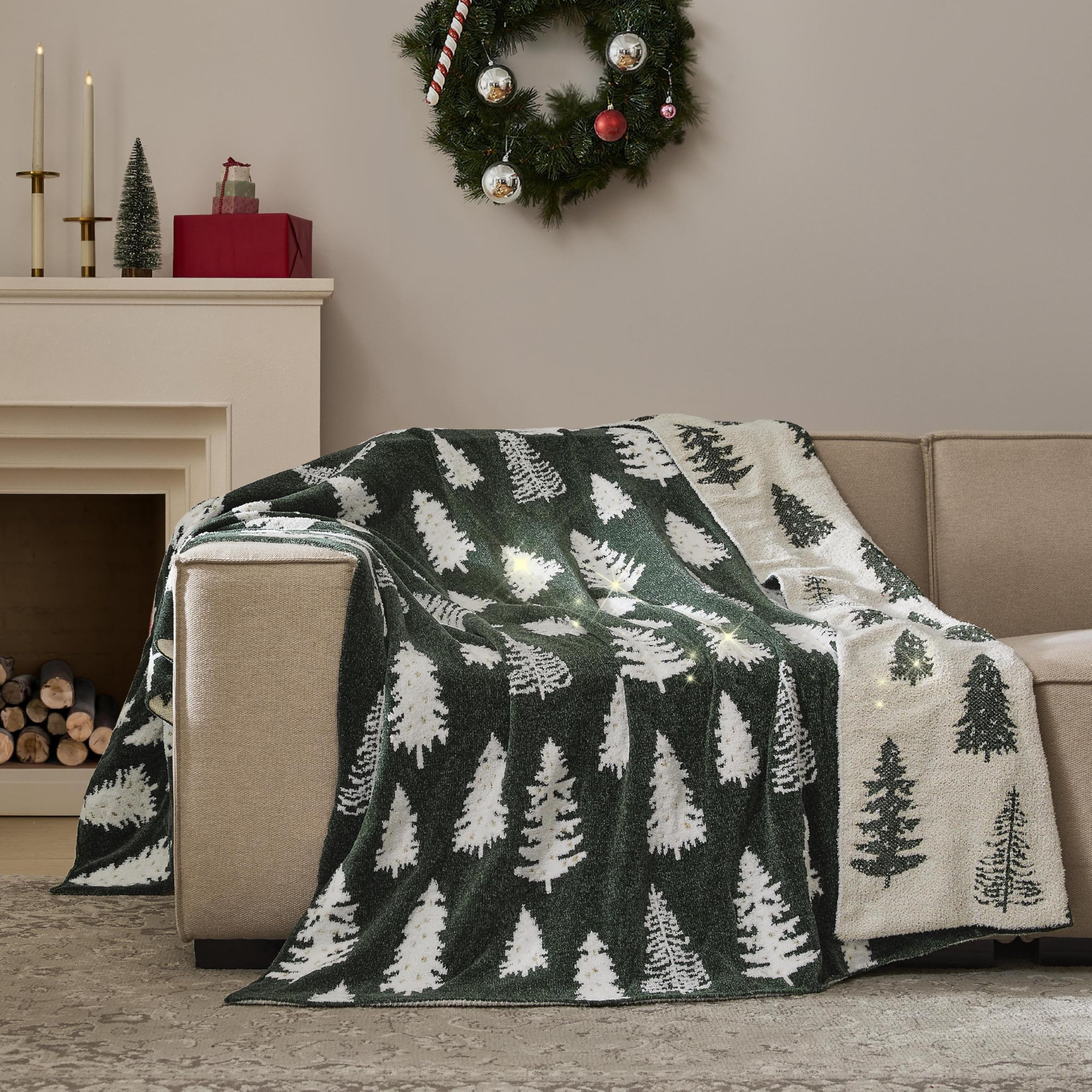 WDCOZY plaid de Noël en vue avant emballé prêt à offrir, apporte chaleur décorative