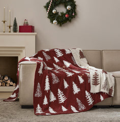 WDCOZY plaid Noël face avant montrant motif sapin et ambiance festive