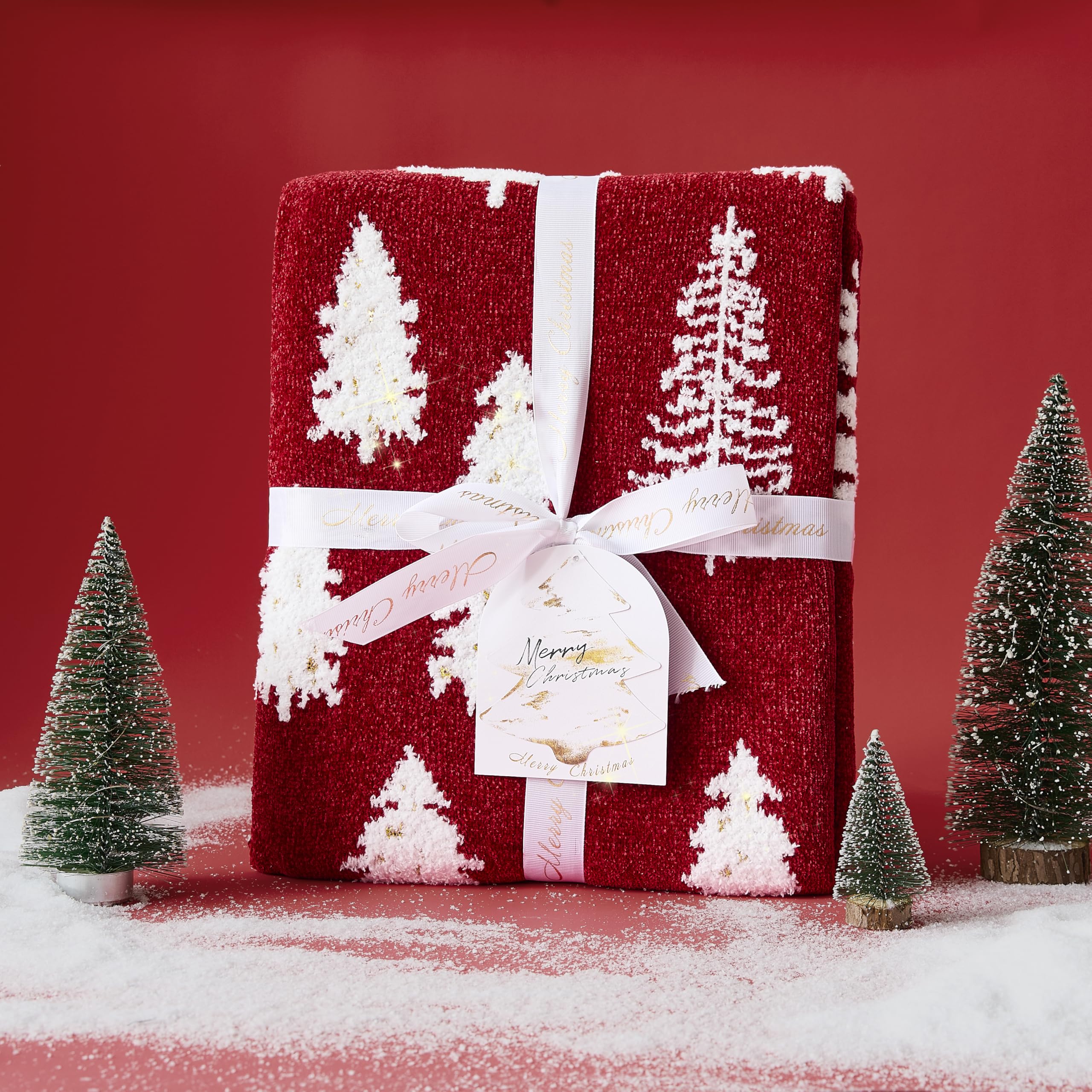 WDCOZY plaid sur canapé décoré apportant chaleur et style festif