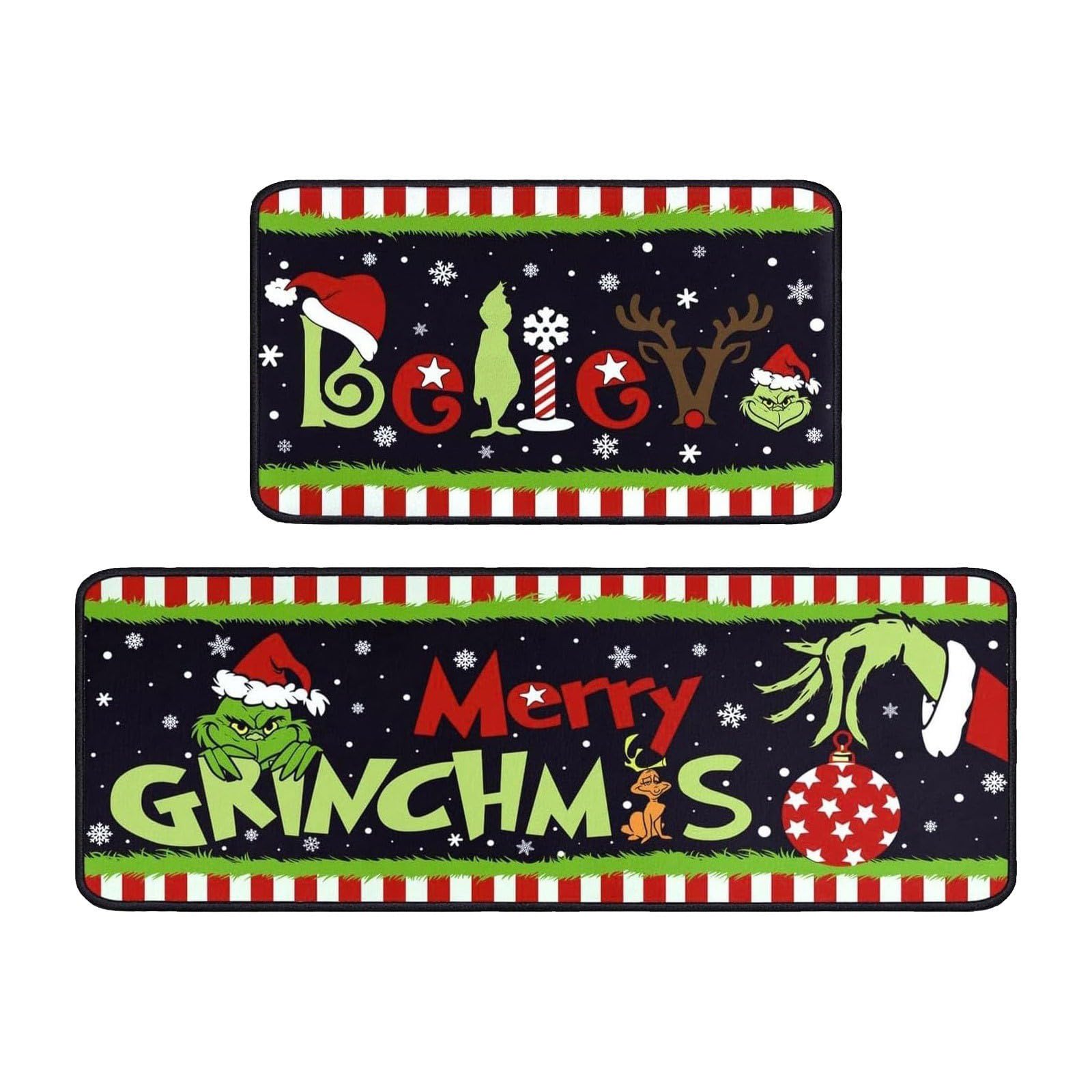 WDEHPBZ vue d'ensemble des deux tapis de Noël pour décoration et protection