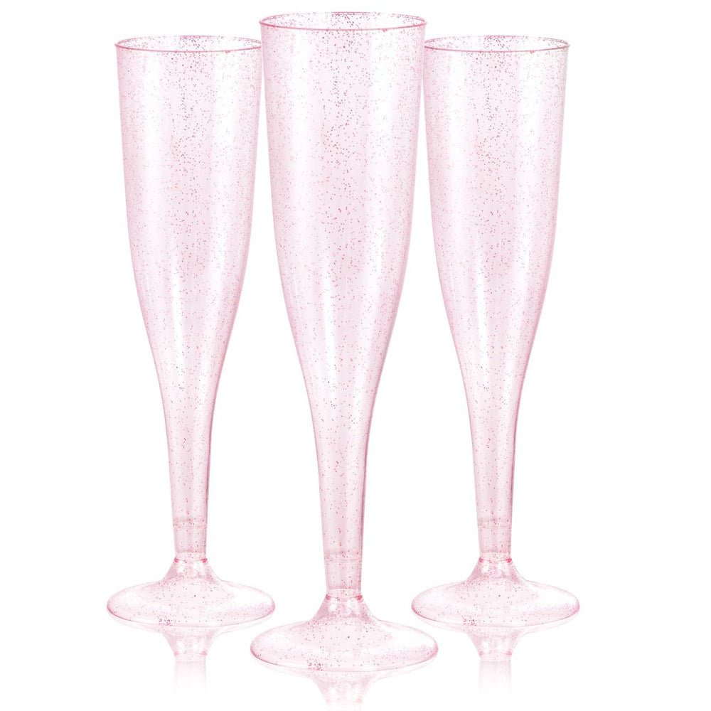 WDF flûte rose pailletée face montrant élégance et brillance