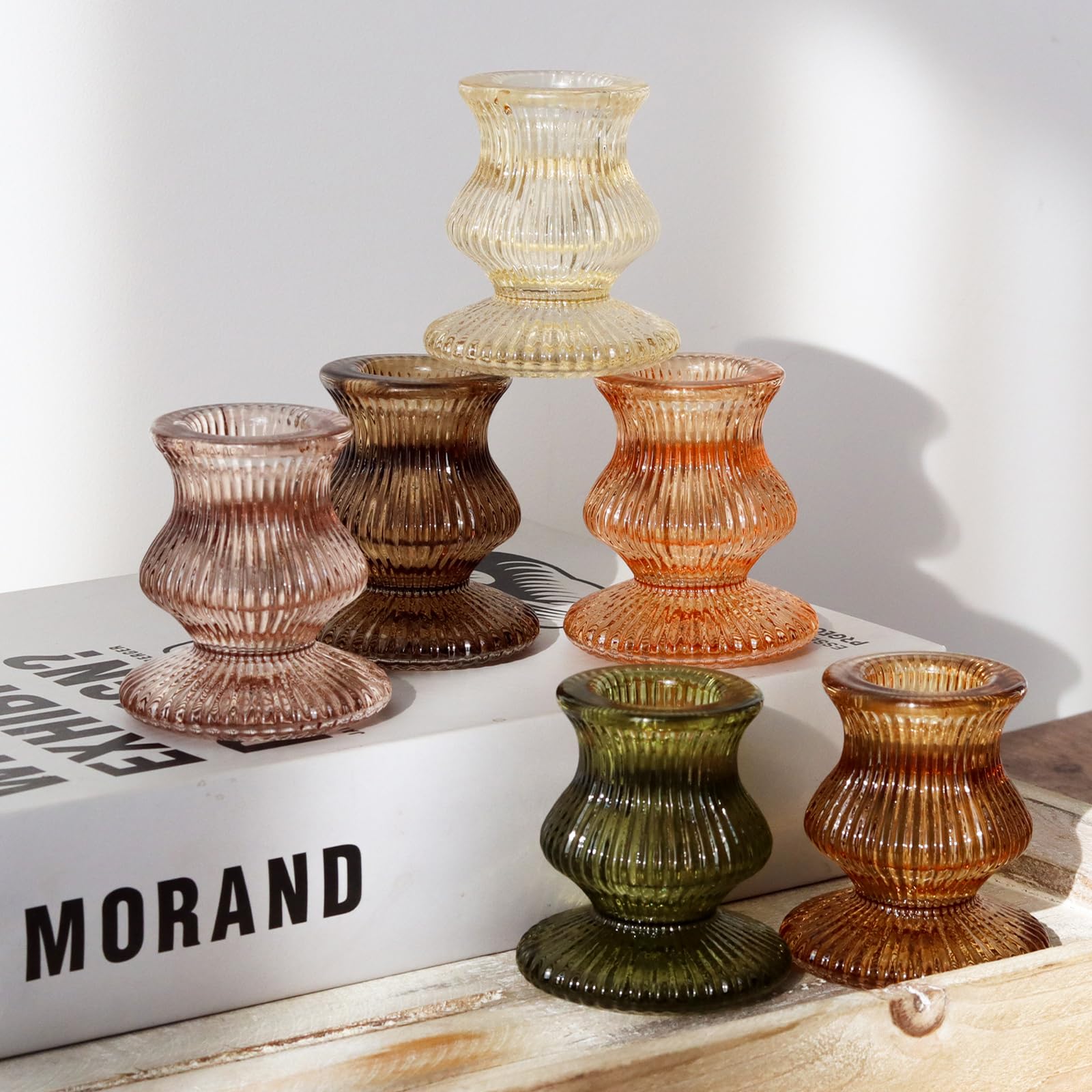 WDHODEC ensemble 12 porte-bougies en verre vintage apportant chaleur décorative
