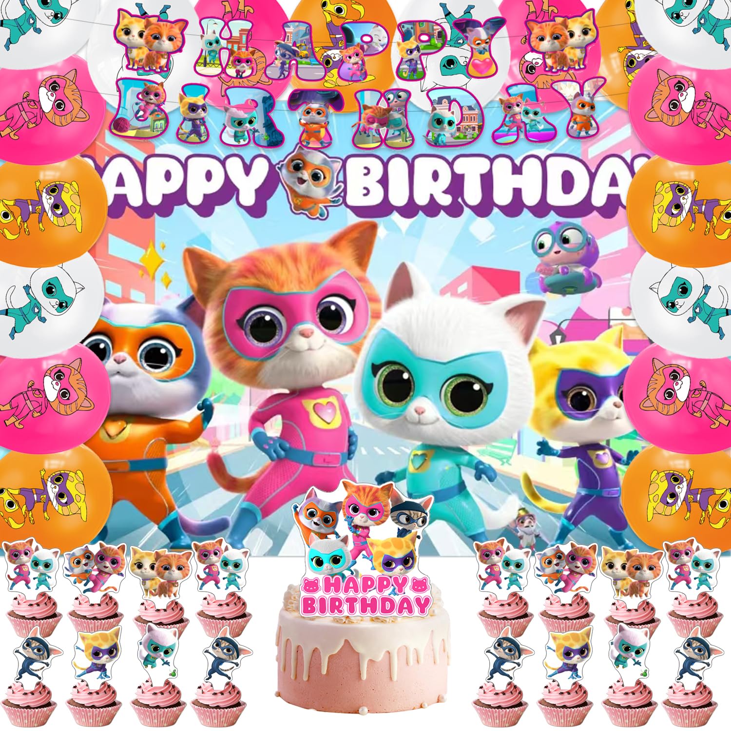 We1Fit bannière Super Kitties installée apportant un point focal coloré